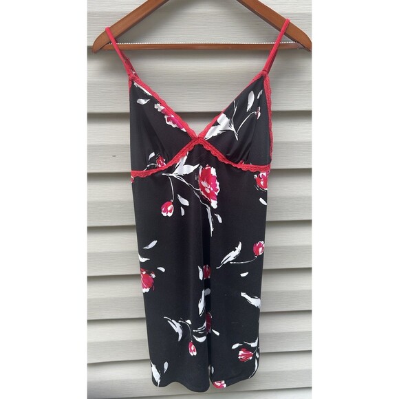 VTG Secret Treasures Sleepwear Womens L Whimsigoth Floral Coquette Slip Dress - Picture 1 of 3